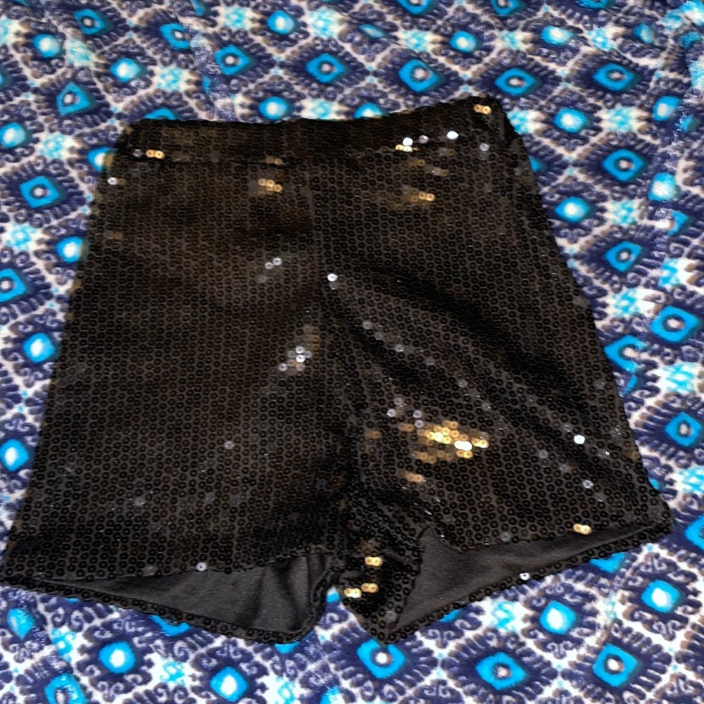 Black sparkly shorts